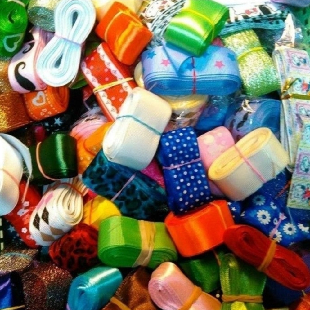 105 Yards Ribbon Assortment Craft Supplies Grosgrain Silk Organza Various Widths